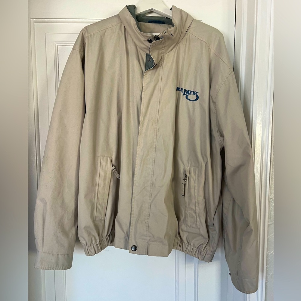 Aberdeen Collection Mr. Ducks Windbreaker Jacket XXL Beige Zip-Up Lightweight